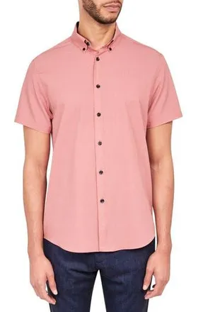 Brooklyn Brigade Wavy Geo Performance Button-Down Shirt in Orange at Nordstrom Rack, Size Xx-Large
