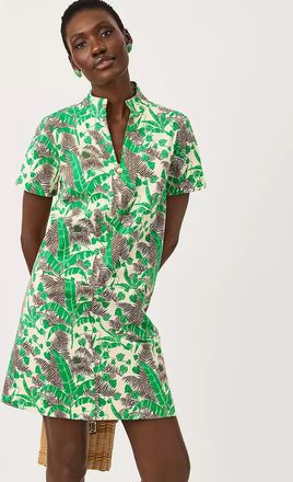 Lilly Pulitzer Womens Short Sleeve Rosee Dress in Vanilla Spice Hide and Leaf, Size XXS, Straight Fit