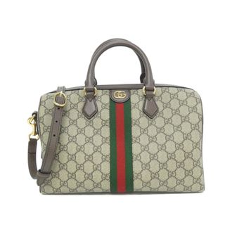 Gucci Beige Brown Gg Supreme Boston Bag (Pre-Owned)
