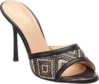 Baldinini Raffia & Leather Sandal