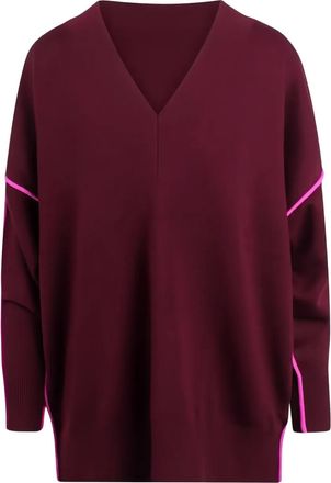 Essentiel INSIDE V-neck piping knitwear - Red
