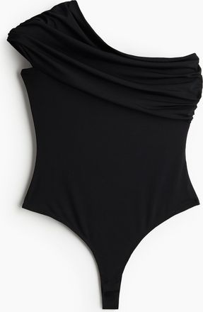 H&M Drapierter One-Shoulder-Body - Schwarz
