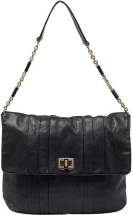 Anya Hindmarch Tweedehands leren handtassen - Dames - Vintage Schoudertas - Zwart - ONE Size - Leer - Vintage
