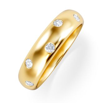 The Diamond Store Lab Diamond Seamless Ring 0.26ct Set In 18k Gold Vemeil