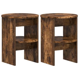 vidaXL Armario Auxiliar 2 Pcs Roble Ahumado &Oslash;40 X 50 Cm Vidaxl