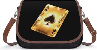 Generic Glowing Aces Poker Small Womens Crossbody Bags Shoulder Handbag with Adjustable Strap for Travel