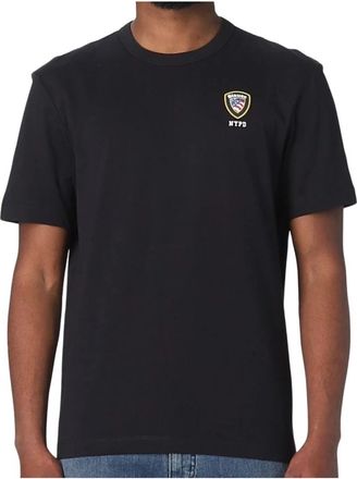 Blauer Katoenen Jersey T-shirt - Heren - T-shirts - Zwart - S - Katoen - Tops