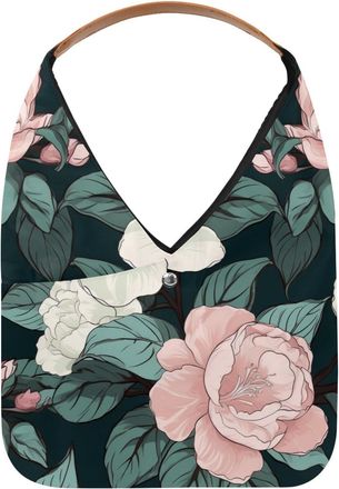 Generic Camellia White Reusable Lightweight Grocery Bags - Foldable Into Compact Pouch, Washable & Sturdy, Multipurpose for Shopping and Travel