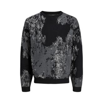 Jack & Jones Long Sleeve Cotton Pullover - Heren - Ronde hals truien - Zwart - M - Katoen - Truien & Vesten