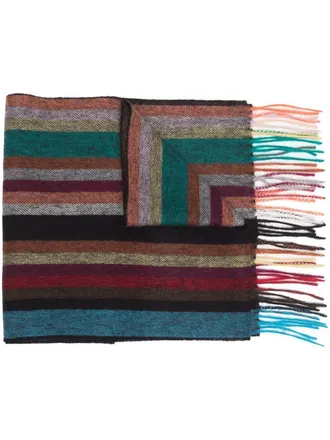 Paul Smith striped wool scarf - men - Cashmere/Lambs Wool - One Size - Black