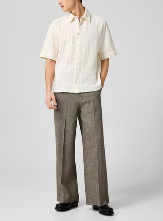 Won Hundred Mens Eron wide-leg heathered beige pant