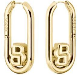 BOSS Gold-tone hoop earrings with Double B monograms