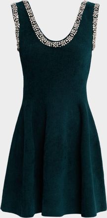 SIMKHAI Leona Crystal-Trim Mini Dress