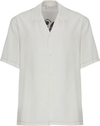 Lanvin White Rayon Rear Print Shirt