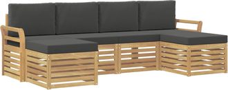 vidaXL Conjunto De Sof&aacute;s De Exterior 6 Uds. Blanco Y Antracita Vidaxl