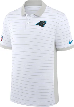 Nike Carolina Panthers Sideline Victory Stripe Nike Mens Dri-FIT NFL Polo in White | 03BG0CEB9D-RPE