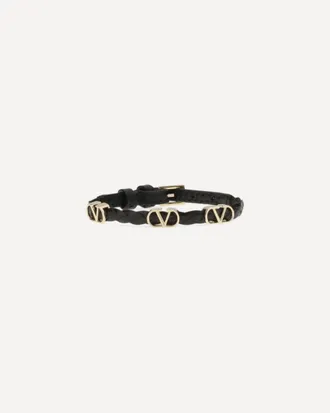 Valentino Garavani Bracciale intrecciato in pelle VLogo Signature Woman UNI