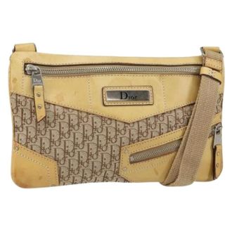 Dior Pre-owned Cross Body Bags, female, Beige, Size: ONE SIZE Pre-owned Vintage Trotter Canvas Shoulder Bag