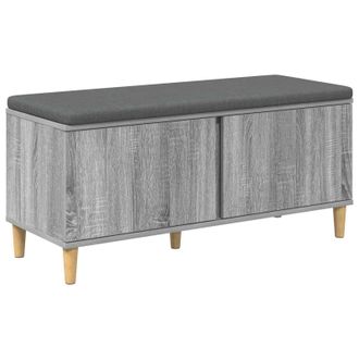 vidaXL Banco De Entrada Con Coj&iacute;n Gris Sonoma 100 X 38 X 46 Cm Vidaxl