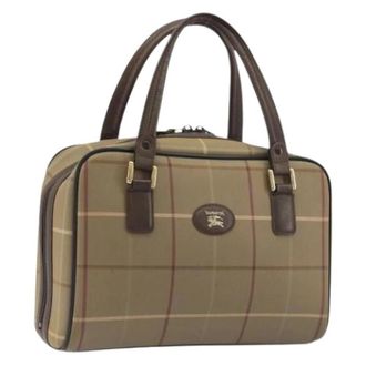 Burberry Pre-owned Vintage Canvas Handbag - Dames - Vintage Handtas - Bruin - ONE Size - Leer - Vintage