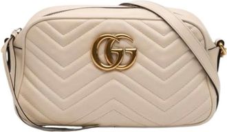 Gucci Pre-owned Cross Body Bags, female, White, Size: ONE SIZE Pre-owned Marmont Small Camera Bag