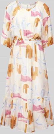 Christian Berg Midikleid aus Viskose-Mix in Sand, Gr&ouml;&szlig;e 36