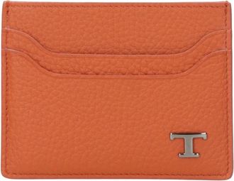 Tod's Leren Kaarthouder Portemonnee - Heren - Portefeuilles - Oranje - ONE Size - Leer - Accessoires