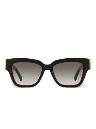 Longchamp 745 zonnebril met rechthoekig montuur - Zwart