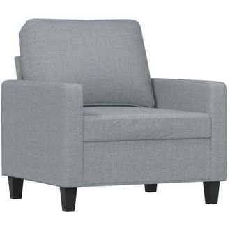 vidaXL Sillón de tela gris claro 60 cm vidaXL