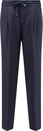 Brunello Cucinelli Tijdloze Tapered Broek - Heren - Slim Fit Broeken - Blauw - 2XL - Wol - Broeken
