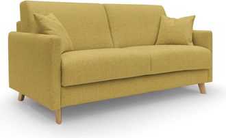 Divani.Store Edgar Sof&aacute; Cama Convertible En Tela Felis Impermeable 180 Cm (mat. 140x197) Amarillo