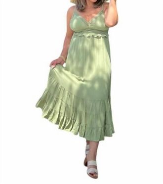 Iris Eyelet Maxi Dress In Green