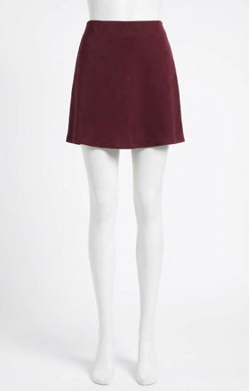 Z Supply Chablis Satin Mini Skirt In Merlot