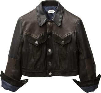 Versace Dark Brown Patchwork Unit Mix Jacket
