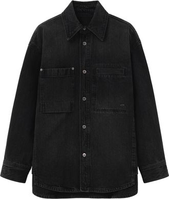 Wooyoungmi Textured Cotton Shirt With Logo Details And Dual Patch Pockets