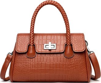 Generic Women Purses and Handbags Large Crocodile Tote Top Handle Crossbody Bag Fashion Ladies Satchel Shoulder Bags (Yellow)