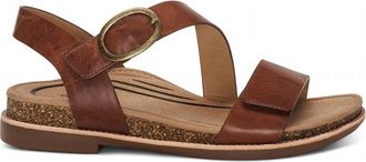 Aetrex Womens Tamara Asymmetrical Quarter Strap Sandal In Walnut