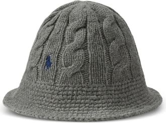 Polo Ralph Lauren Cappello bucket in maglia a trecce - Grigio