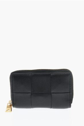 Bottega Veneta Braided Leather Card Holder With Zip size Unica