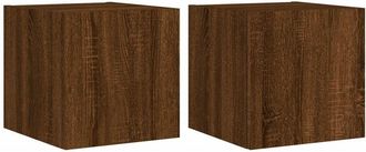 vidaXL Vidaxl - Muebles tv de pared luces led 2 uds roble marrón 30,5x35x30 cm
