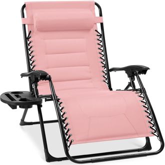 Best Choice Products Oversized Padded Zero Gravity Chair, Folding Outdoor Patio Recliner w/ Side Tray