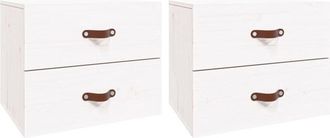 vidaXL Wall-mounted Bedside Cabinets 2 pcs White 50x36x40 cm Vidaxl
