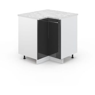 Vicco Armario De Esquina Fame-line, Antracita Alto Brillo, 80.5 Cm, Et M&aacute;rmol