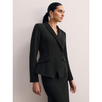The Fold Forino Clever Crepe Blazer in Black at Nordstrom, Size 6