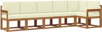 vidaXL Conjunto De Sof&aacute;s De Exterior 6 Uds. Natural Y Crema Vidaxl