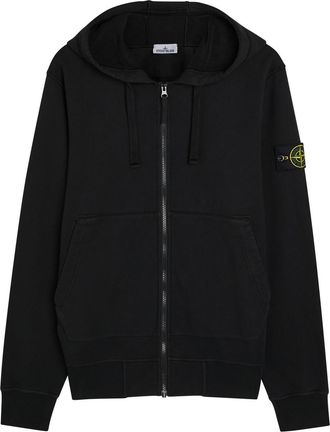 Stone Island Hooded Cotton Sweatshirt - Black - XL