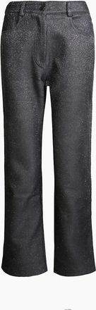 Amy Lynn Womens Lupe Metallic Patterned Straight Pants - Silver - Size: 14/32in
