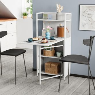 Vicco Scrivania Savio, Bianco, 57 x 30 cm con piano del tavolo pieghevole, Vicco