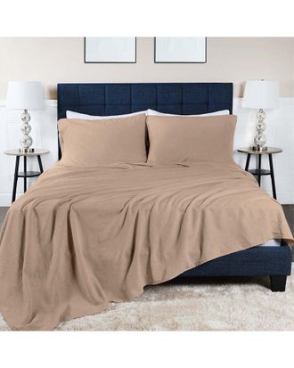 Superior Cotton Linen-Blend Solid 3Pc Duvet Cover Set