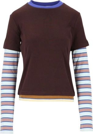 Staud Dillon Tee - Dames - Longsleeves - Veelkleurig - M - Katoen - Tops